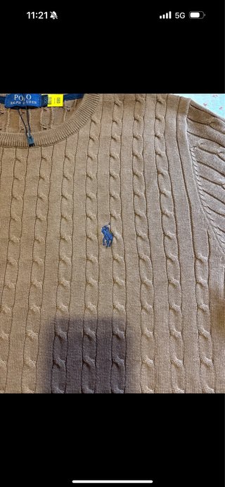 Jersey Polo Ralph Lauren trenzado marrón
