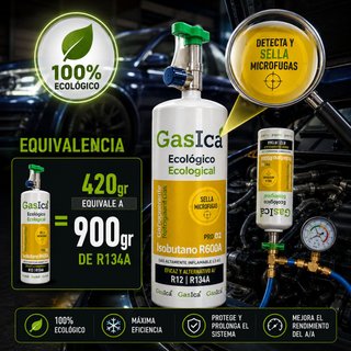 2 Botes Gasica D2 PRO AC Coche R134/900g | 1.8kg