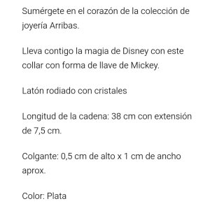 Collar Llave Mickey con Circonitas