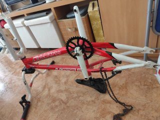 Horquilla de Bicicleta BMX Monty Roja y blanca