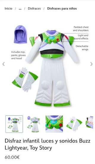 Disfraz Buzz Lightyear Toy Story Infantil