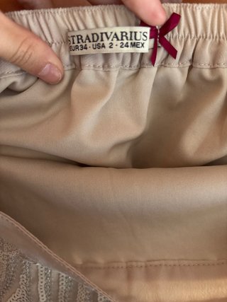 Falda lentejuelas beige y plateada