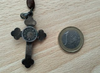 Antiguo Rosario Madera Cruz Relicario