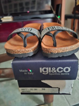 Ciabatte IGI&CO donna infradito strass argento