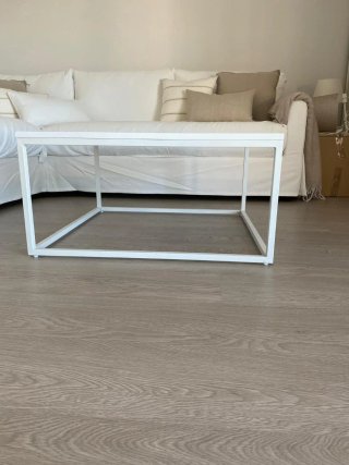 Mesa de centro Banak blanca metal y madera