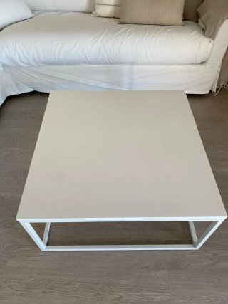 Mesa de centro Banak blanca metal y madera