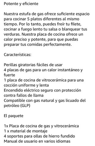 Placa Cocina Combi Gas y Vitrocerámica. A estrenar