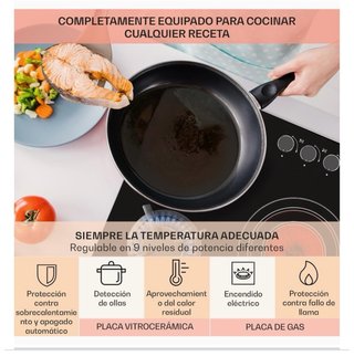 Placa Cocina Combi Gas y Vitrocerámica. A estrenar