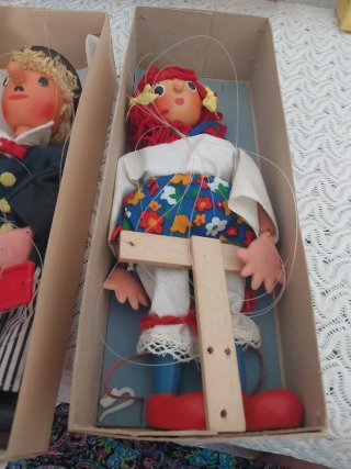 3 Marionetas Antiguas Sin Uso en su caja