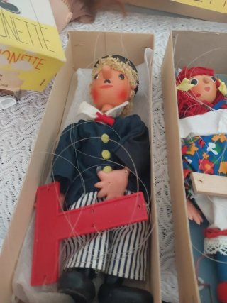 3 Marionetas Antiguas Sin Uso en su caja