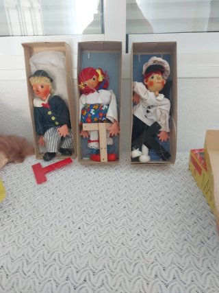 3 Marionetas Antiguas Sin Uso en su caja