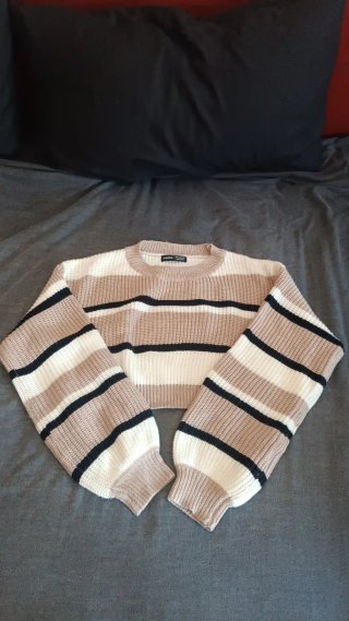Jersey SHEIN Rayas Beige Blanco Talla Única