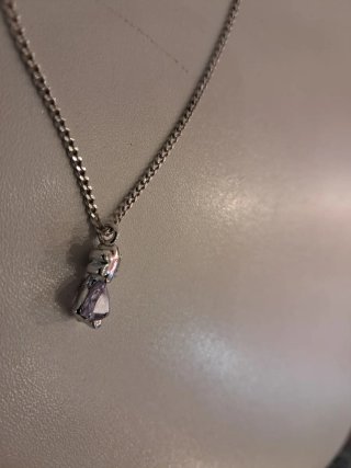 Collar Plata con Colgante Morado