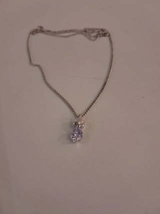 Collar Plata con Colgante Morado