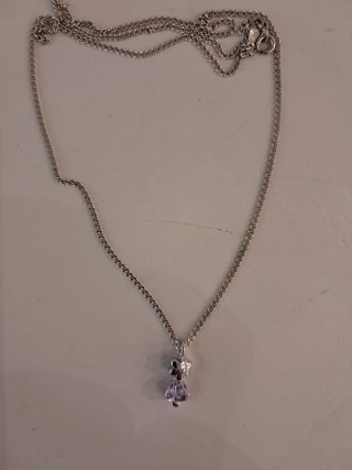 Collar Plata con Colgante Morado