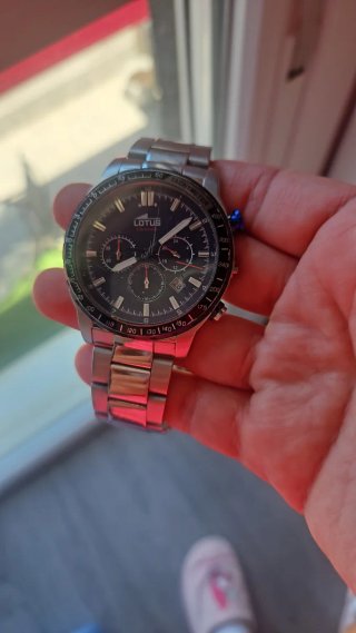 Reloj Lotus Chronos Hombre Negro/Plata