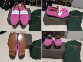 Zapatos de ante rosa y negros
