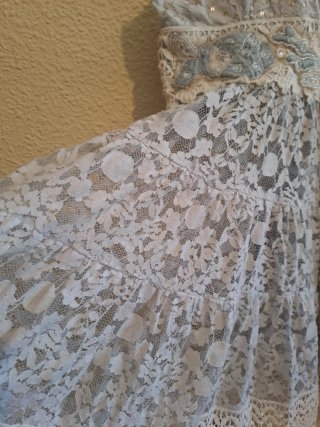 Top Antica Sartoria encaje azul y blanco