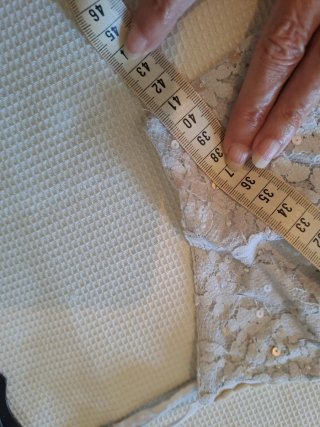 Top Antica Sartoria encaje azul y blanco