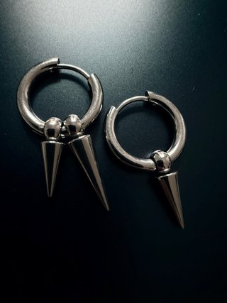 Pendientes Aro Spikes stainless steel