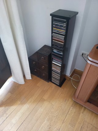 Muebles CD/Almacenamiento Madera Oscura+ CDs