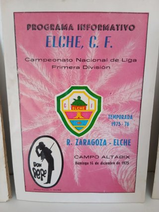 3 Folletos Fútbol Elche C.F. Temporada 1975-76