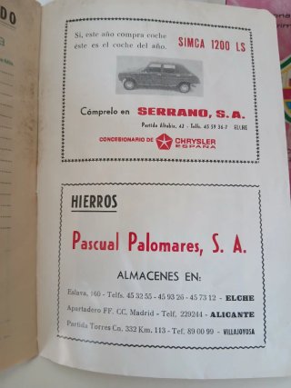 3 Folletos Fútbol Elche C.F. Temporada 1975-76