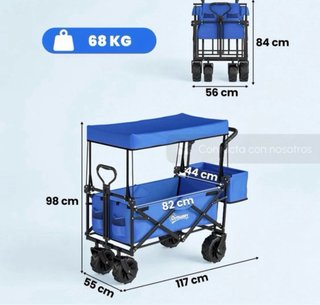Carro Plegable Outsunny Azul 68kg