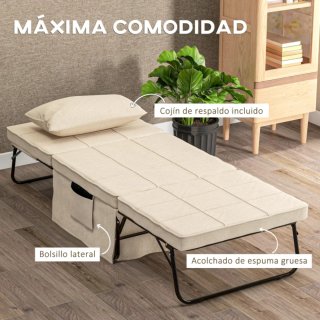 Sillón Cama Tapizado en Lino  Respaldo Ajustable