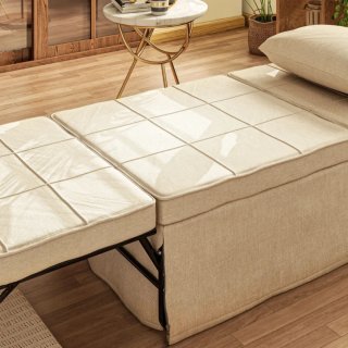 Sillón Cama Tapizado en Lino  Respaldo Ajustable