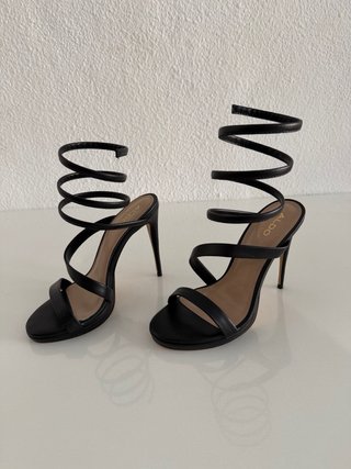 Sandalias Aldo Talla 38 Negro Usadas 1 Vez