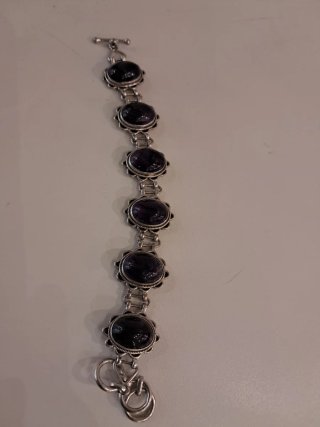 Pulsera Plata Amatistas Naturales