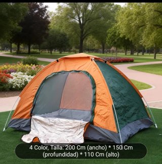 Tienda de campaña naranja y verde Talla M
