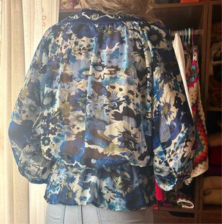 Blusa azul floral talla 46