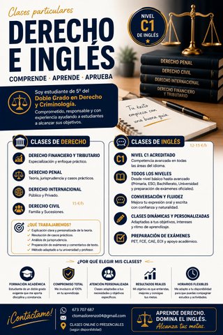 Clases Refuerzo Inglés y Derecho