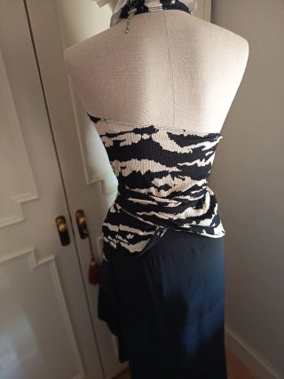 Blusa Zara Rayas Blanco y Negro