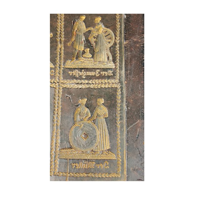 Molde antiguo de cera para galletas Springerle