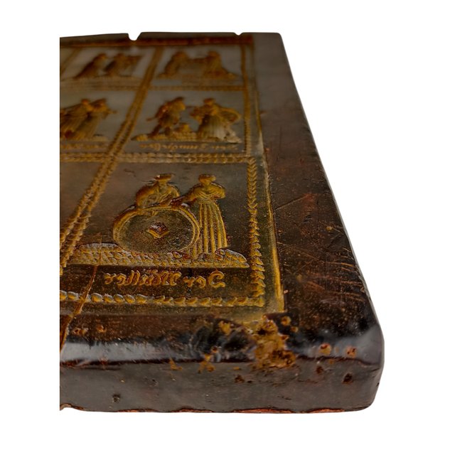 Molde antiguo de cera para galletas Springerle
