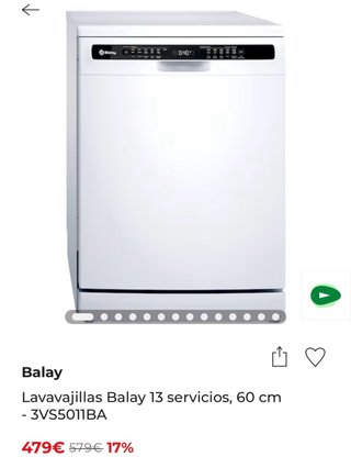 Lavavajillas Balay 13 servicios 60c Embalado