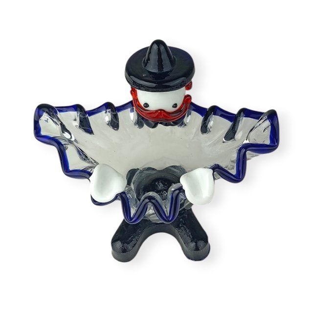 Cenicero figura payaso cristal de Murano