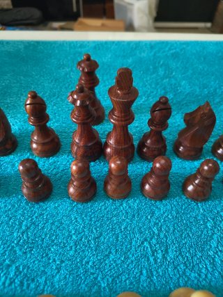 Piezas de ajedrez de madera de boj.Staunton 6.