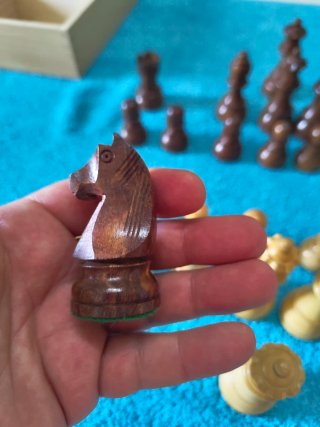 Piezas de ajedrez de madera de boj.Staunton 6.