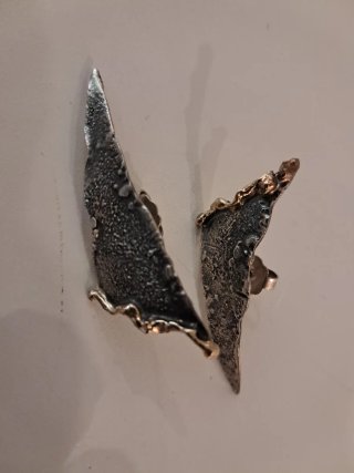 Pendientes plata con toques de oro