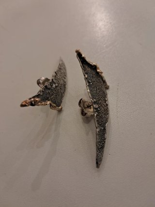 Pendientes plata con toques de oro