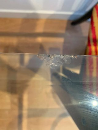 MESA DE CRISTAL + 6 SILLAS