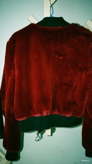 Chaqueta pelo Bershka burdeos