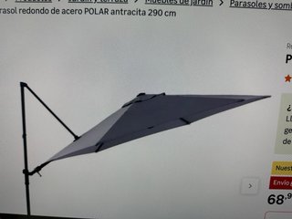 Parasol redondo acero 290cm