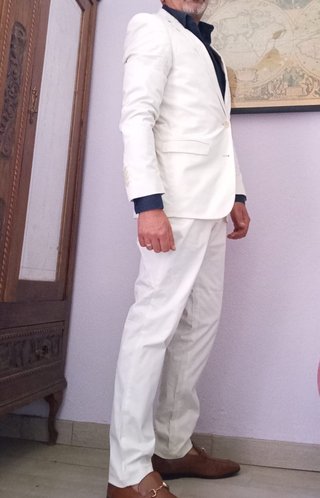 TRAJE BLANCO CRUDO + CORBATA BRUMMELL T.40/48