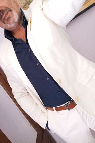 TRAJE BLANCO CRUDO + CORBATA BRUMMELL T.40/48