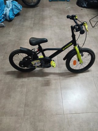 Bic16 pulgadas icleta infantil negra y verde